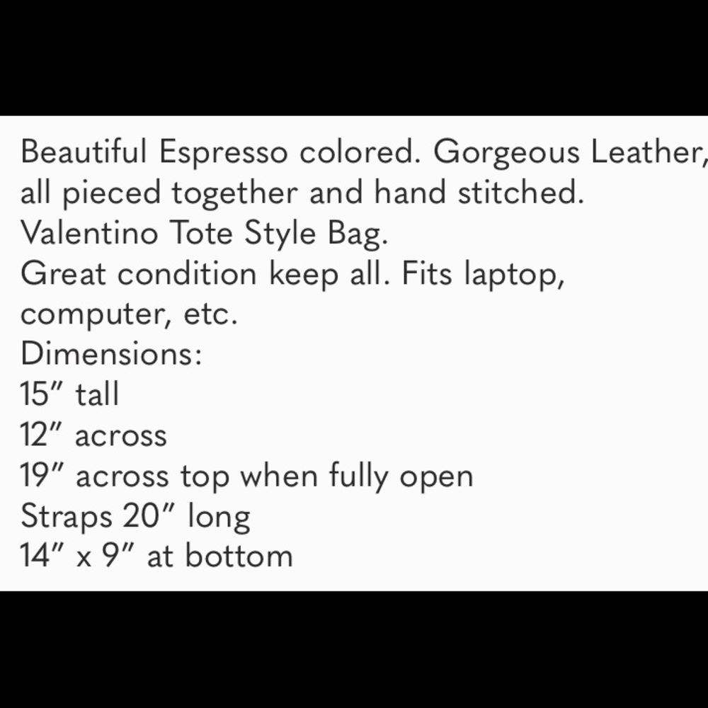 Valentino Vintage 100% Genuine Leather Tote Bag - Picture 8 of 8